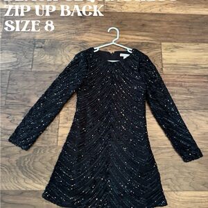 Elegant Black Sequin Kids Dress